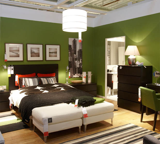 ห้องนอนสีเขียวคลาสสิค