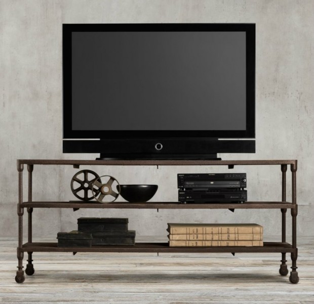 Industrial-media-console-from-Restoration-Hardware