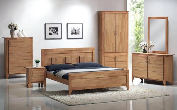 เตียงนอนไม้ ตู้เสื้อผ้าไม้ โต๊ะเครื่องแป้งไม้ โต๊ะหัวเตียง