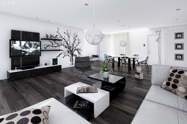 ตกแต่งห้องนั่งเล่น โทนสีขาวดำ Black &Amp; White Living Room - บ้านไอเดีย  เว็บไซต์เพื่อบ้านคุณ