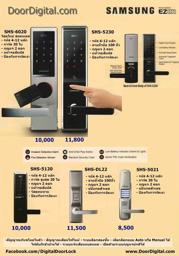 รายการสินค้า ประตูดิจิตอล เพิ่มความปลอดภัยให้บ้าน