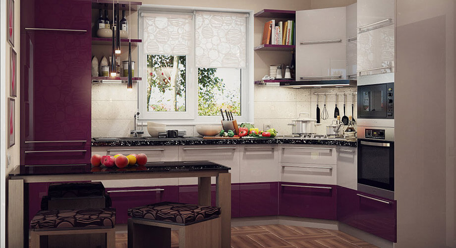 ห้องครัวสีม่วง