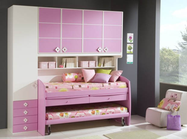 แบบห้องนอนสีชมพู
