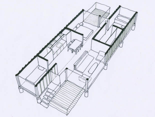แปลนบ้านภายใน บ้านคอนเทนเนอร์