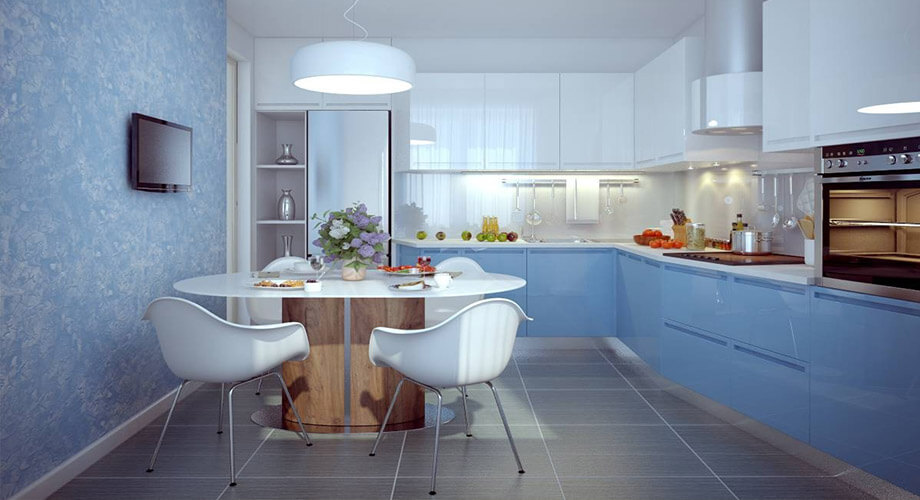 แบบห้องครัว สีฟ้าขาว เพิ่มความสุขและสดชื่นในการทำอาหาร - บ้านไอเดีย  เว็บไซต์เพื่อบ้านคุณ