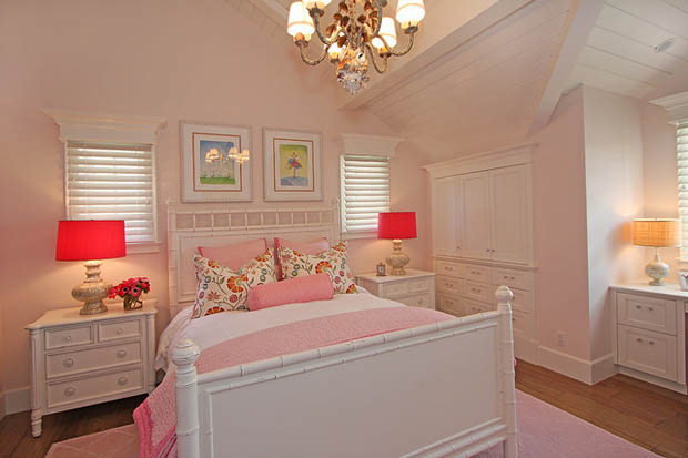 ห้องนอนสีชมพู แบบห้องน้ำ วินเทจ