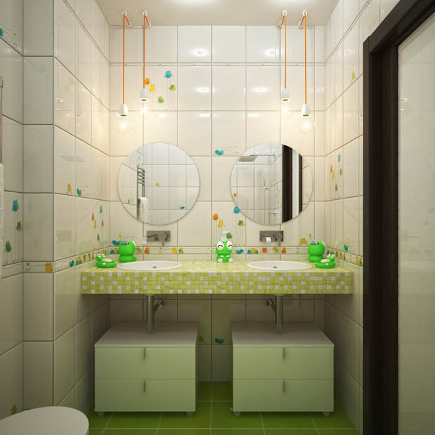 แบบห้องน้ำสีเขียว