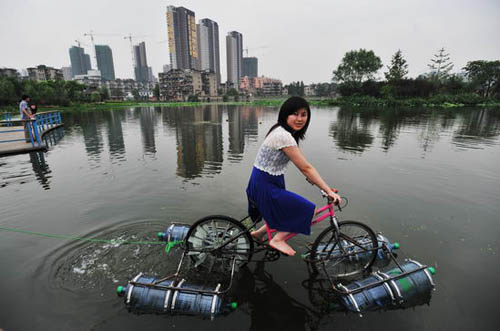 จักรยานเรือ ลอยน้ำ เหมาะกับน้ำท่วม