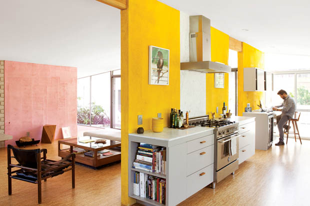 ทาสีบ้าน สีผนังห้อง สีเหลือง