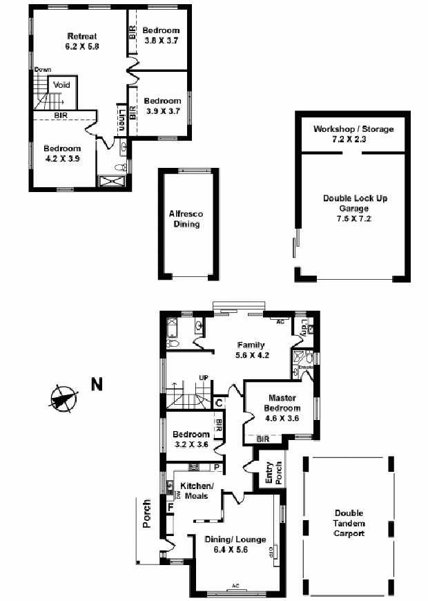 แปลนบ้านสองชั้น 5 ห้องนอน 3 ห้องน้ำ