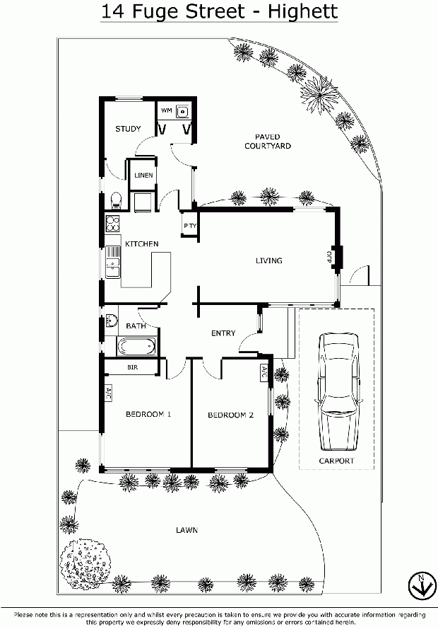 แปลนบ้านชั้นเดียว 2 ห้องนอน 1 ห้องน้ำ