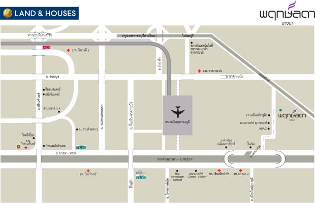 แผนที่ โครงการ พฤกษ์ลดา บางนา แลนด์แอนด์เฮ้าส์ฟ