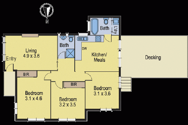 แปลนบ้านชั้นเดียว 3 ห้องนอน 2 งบไม่เกินล้าน