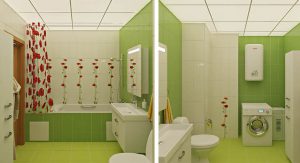 กระเบื้องห้องน้ำสีเขียว