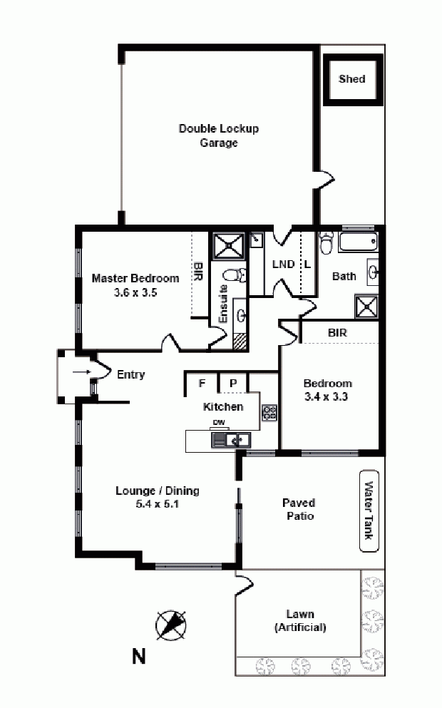 แปลนบ้าน 2 ห้องนอน