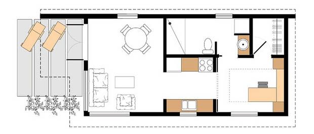 แปลนบ้าน 1 ห้องนอน