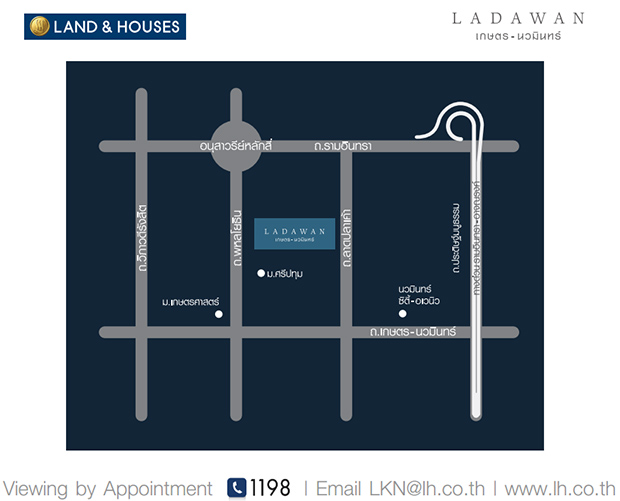 แผนที่ ทางไป โครงการบ้านลดาวัลย์ แลนด์ แอนด์ เฮาส์