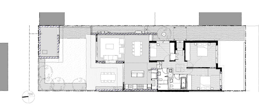 แปลนบ้านชั้นเดียว 3 ห้องนอน