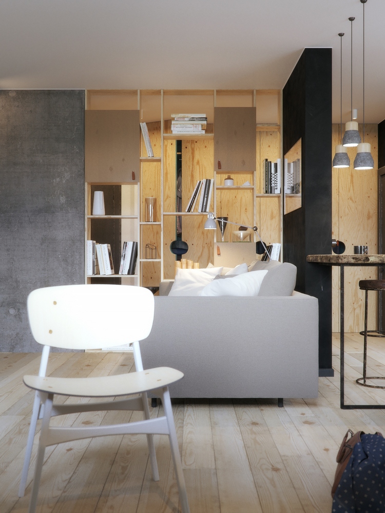 คอนโดสไตล์ modern loft -นั่งเล่น