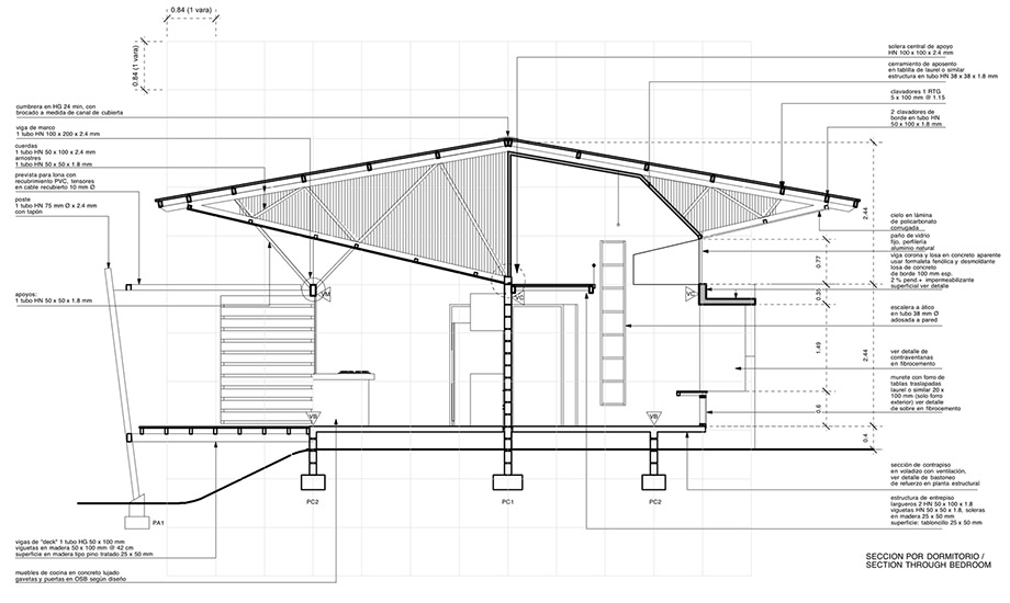 บ้านสวนชั้นเดียว รูปตัด (Section)