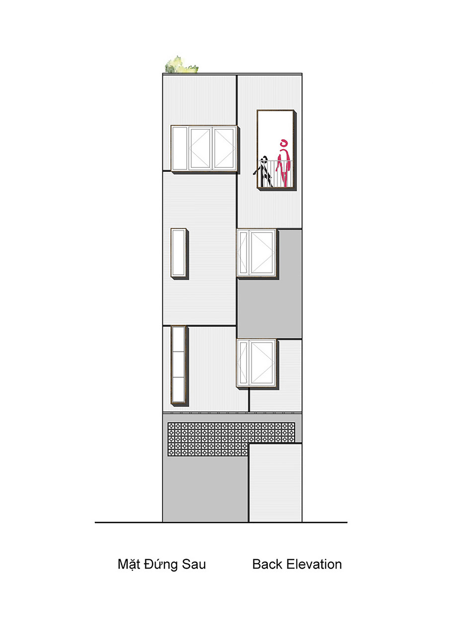 แปลน Town house-ด้านหลัง