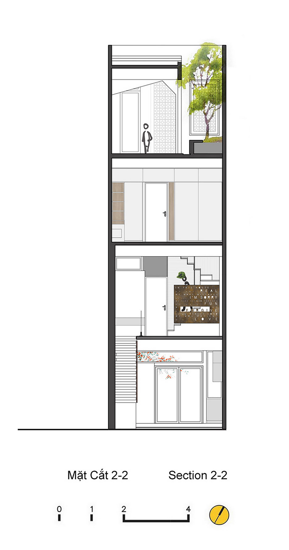 แปลน Town house 4 ชั้น-section 2-2