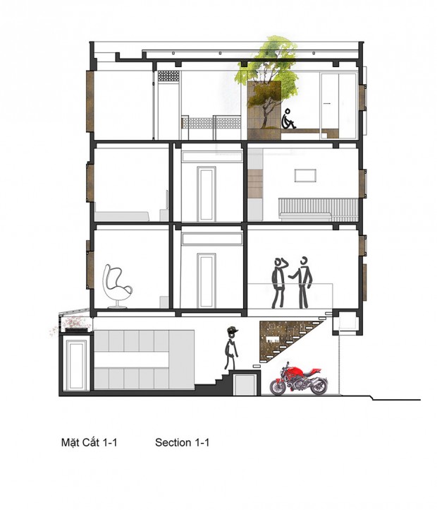 แปลนบ้าน 4 ชั้น-section1-1