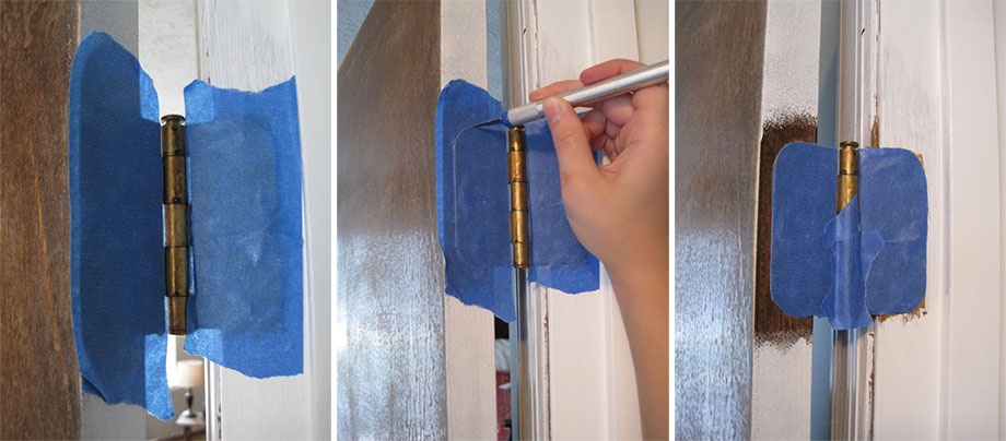 วิธีการทาสีกรอบประตูโดยเว้นบานพับ