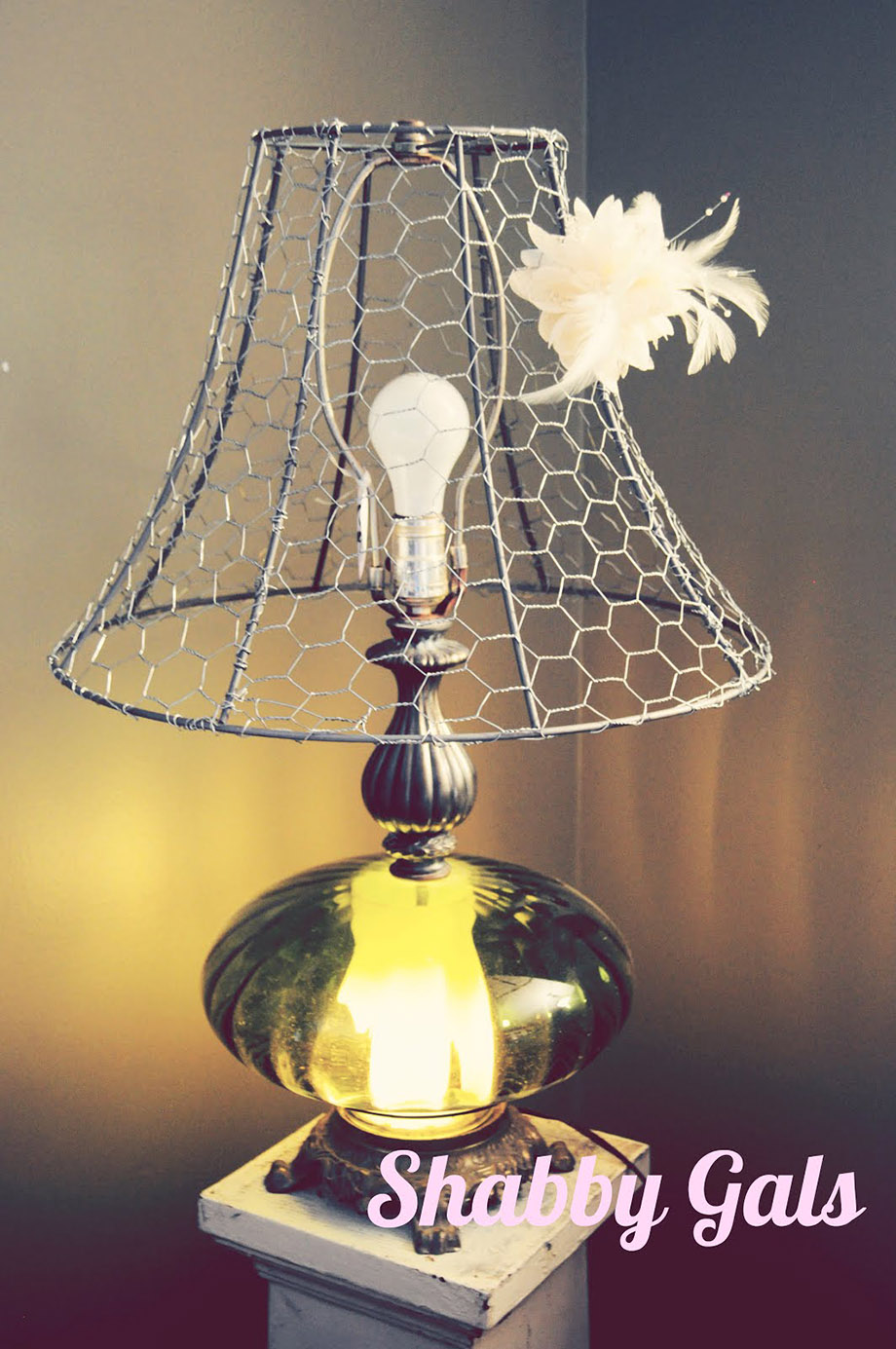 โคมไฟทำจากตาข่ายกรงไก่