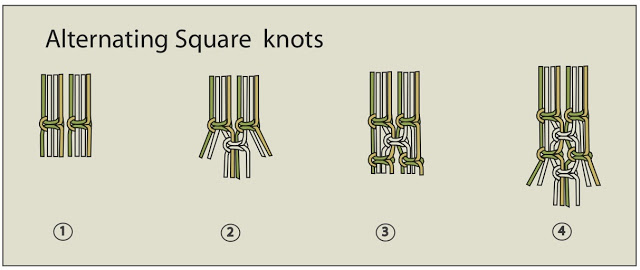 แพทเทิร์นถักเชือกแบบ Alternate square