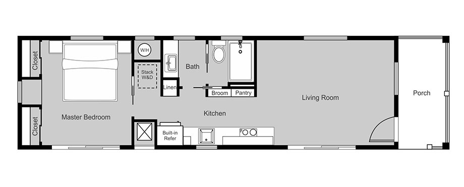 แปลนภายในบ้าน 1 ห้องนอน