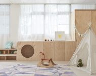Daycare โทนสีขาวตกแต่งงานไม้ธรรมชาติ