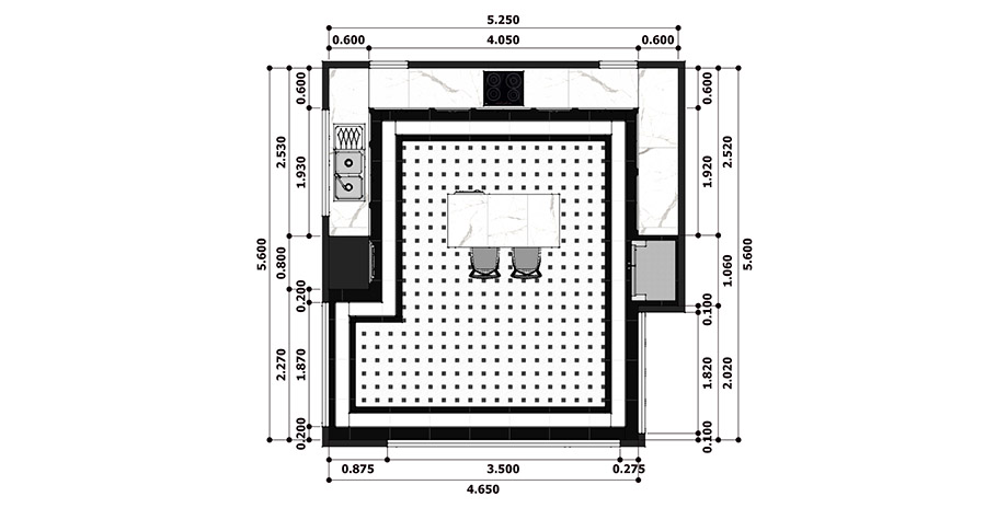 แปลนห้องครัวขนาด 4X5 เมตร