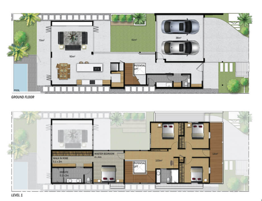 ผังภายในบ้านสองชั้น