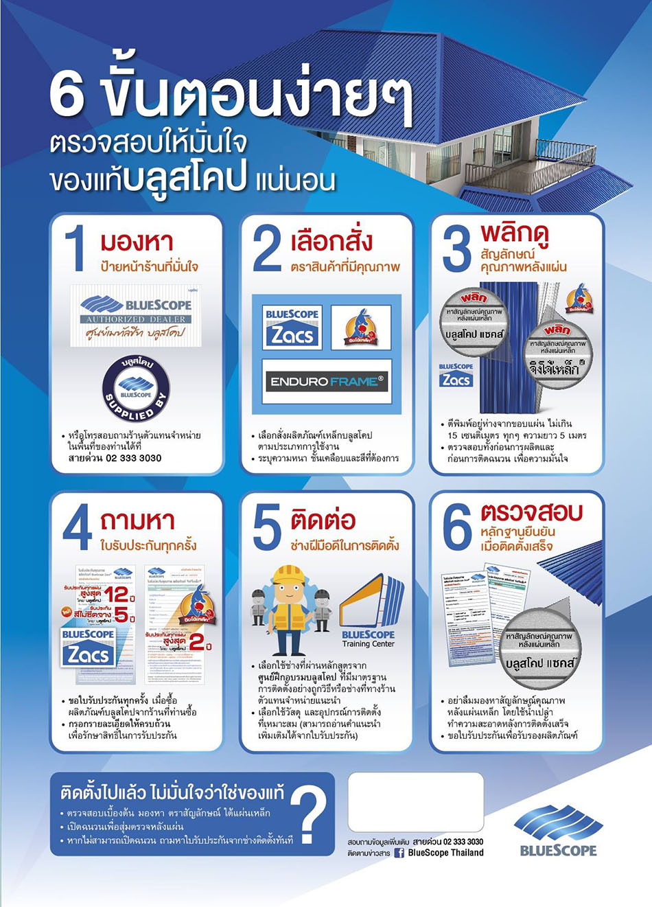 BlueScope ของแท้ ดูอย่างไร