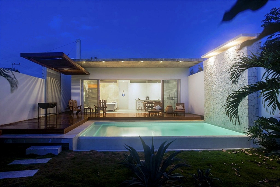บ้านในยามค่ำสวยด้วยแสงไฟ