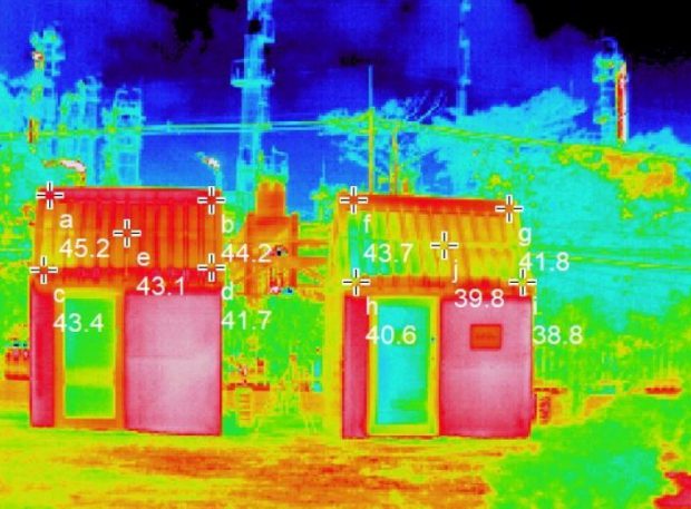 ทดสอบหลังคา bluescope zacs-cool ด้วย infrared camera