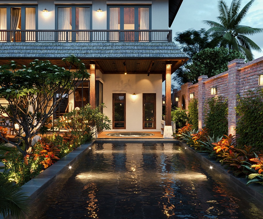 ตกแต่งไฟที่สวนน้ำสวยๆ