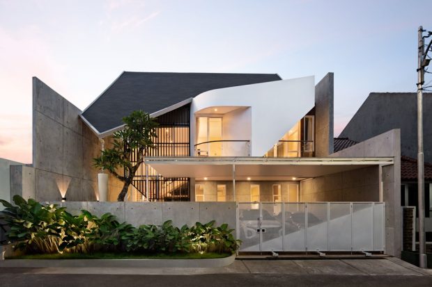 บ้านโมเดิร์นทูโทนสีขาวดำ