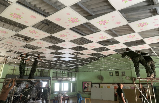 ภาพปรับปรุงติดตั้งฝ้าเพดานให้กับ โรงเรียนวัดโคกหนามแท่ง จังหวัดสระบุรี02