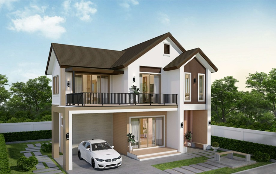 แบบบ้านสองชั้นหลังคาจั่ว