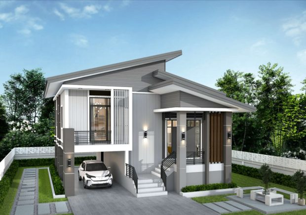 แบบบ้านชั้นครึ่งสไตล์โมเดิร์น