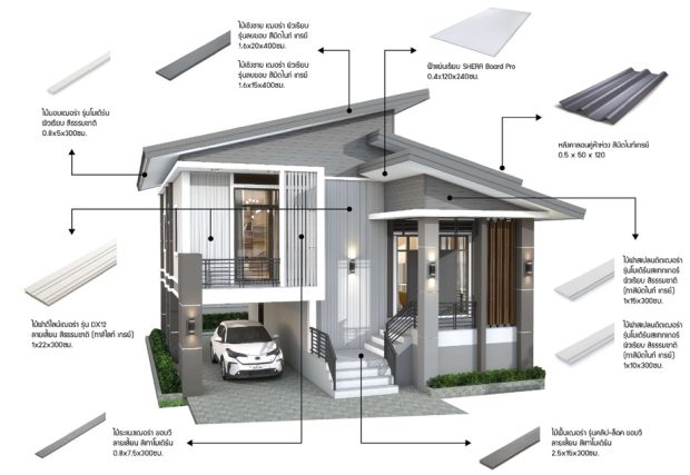 แบบบ้านชั้นครึ่งสไตล์โมเดิร์น