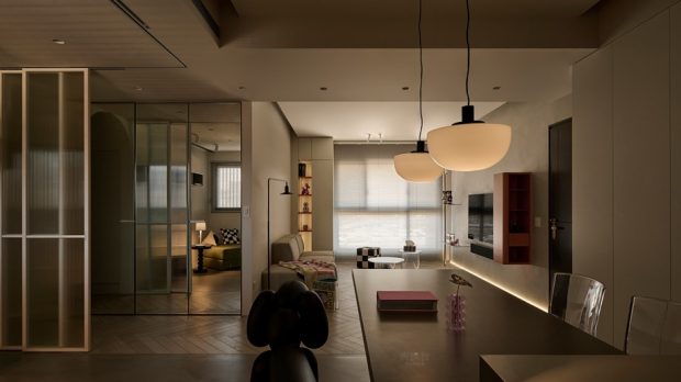 บ้านสีเอิร์ธโทนตกแต่งไฟซ่อน strip light