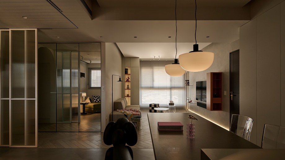 บ้านสีเอิร์ธโทนตกแต่งไฟซ่อน strip light