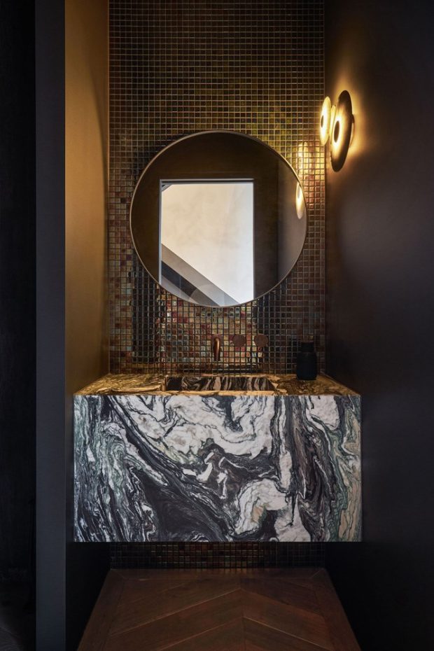 ซิงค์ล้างมือตกแต่งหิน Verde Luana Marble