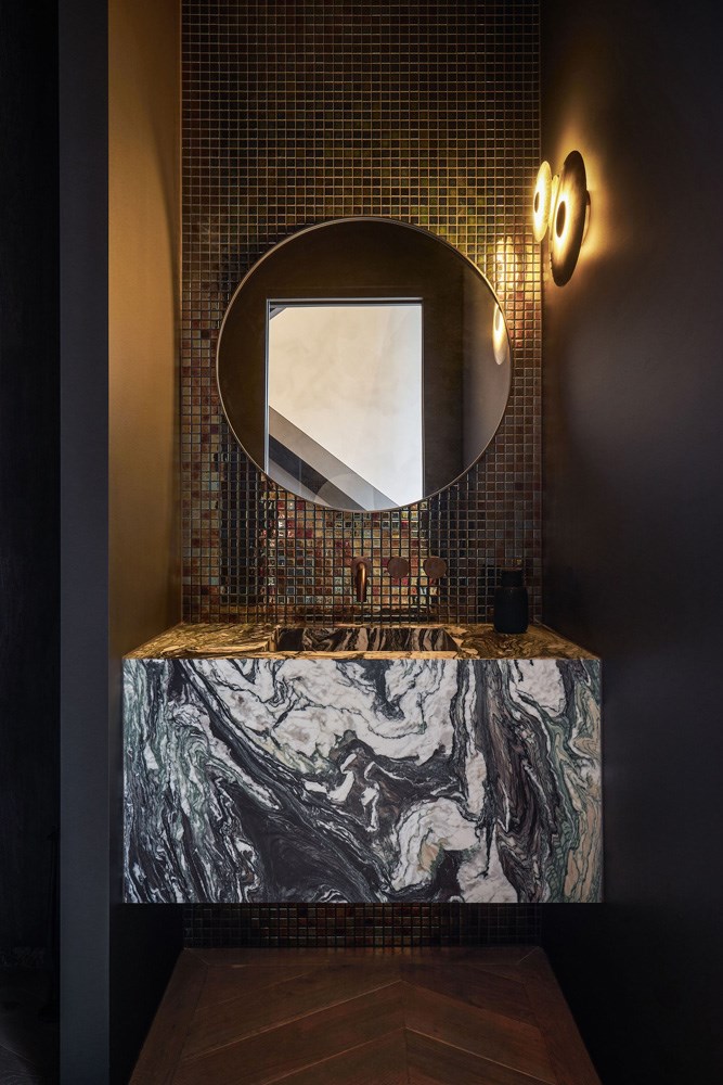 ซิงค์ล้างมือตกแต่งหิน Verde Luana Marble