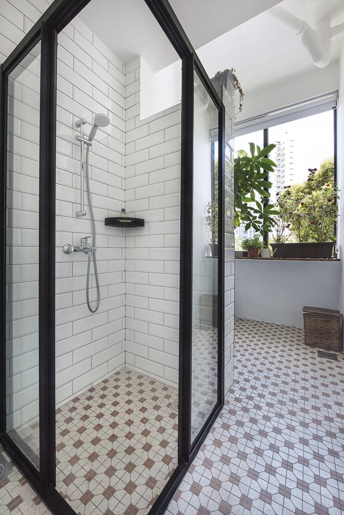 ห้องน้ำตกแต่งด้วย subway tiles