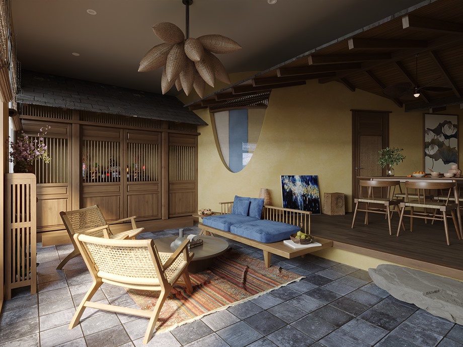 ตกแต่งห้องชุดบรรยากาศแบบชนบท